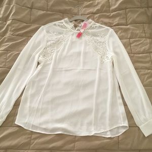 NWT Catherine Malandrino White Blouse SZ M